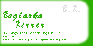 boglarka kirrer business card